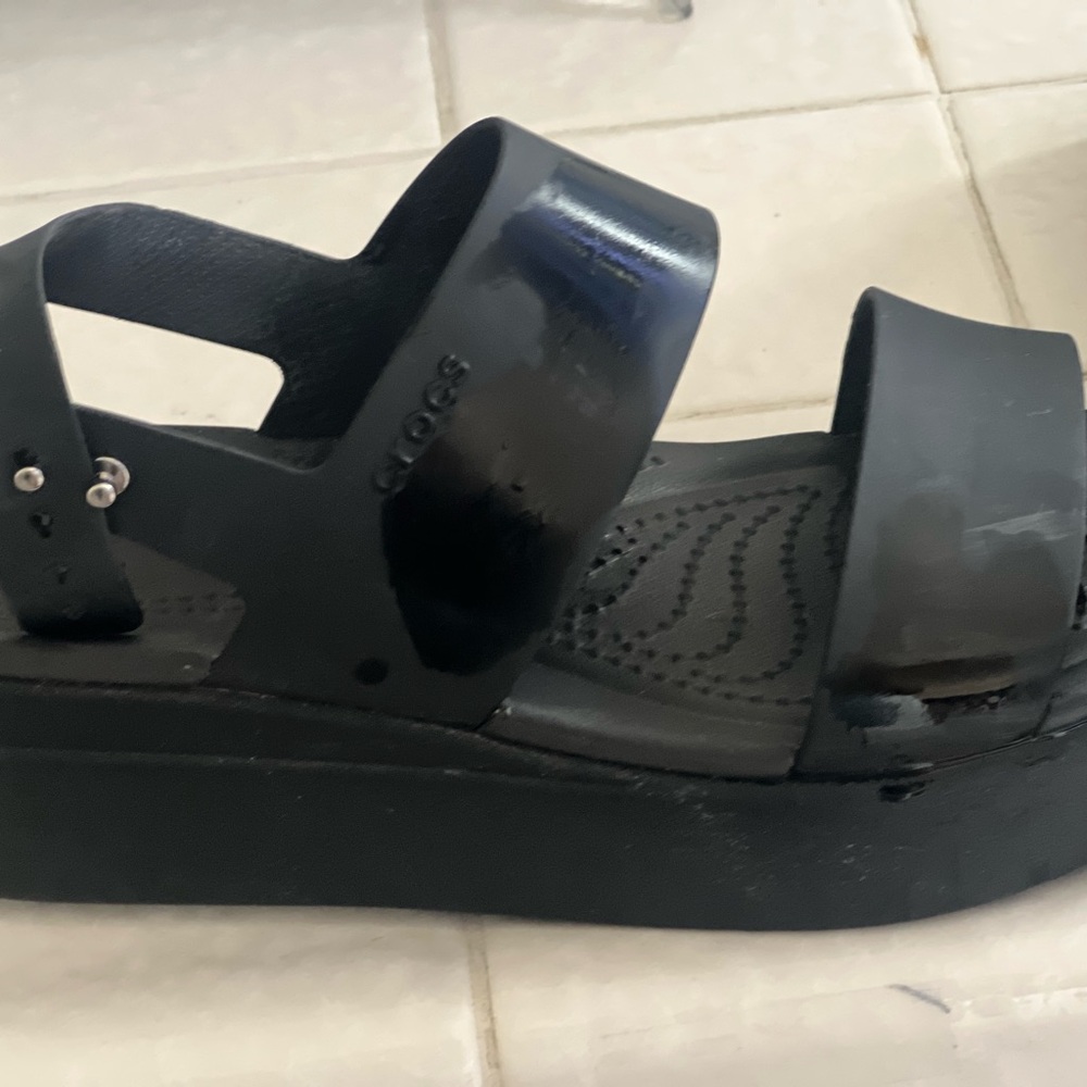 CROCS Black Sandals Minimalist Comfort Design/Used